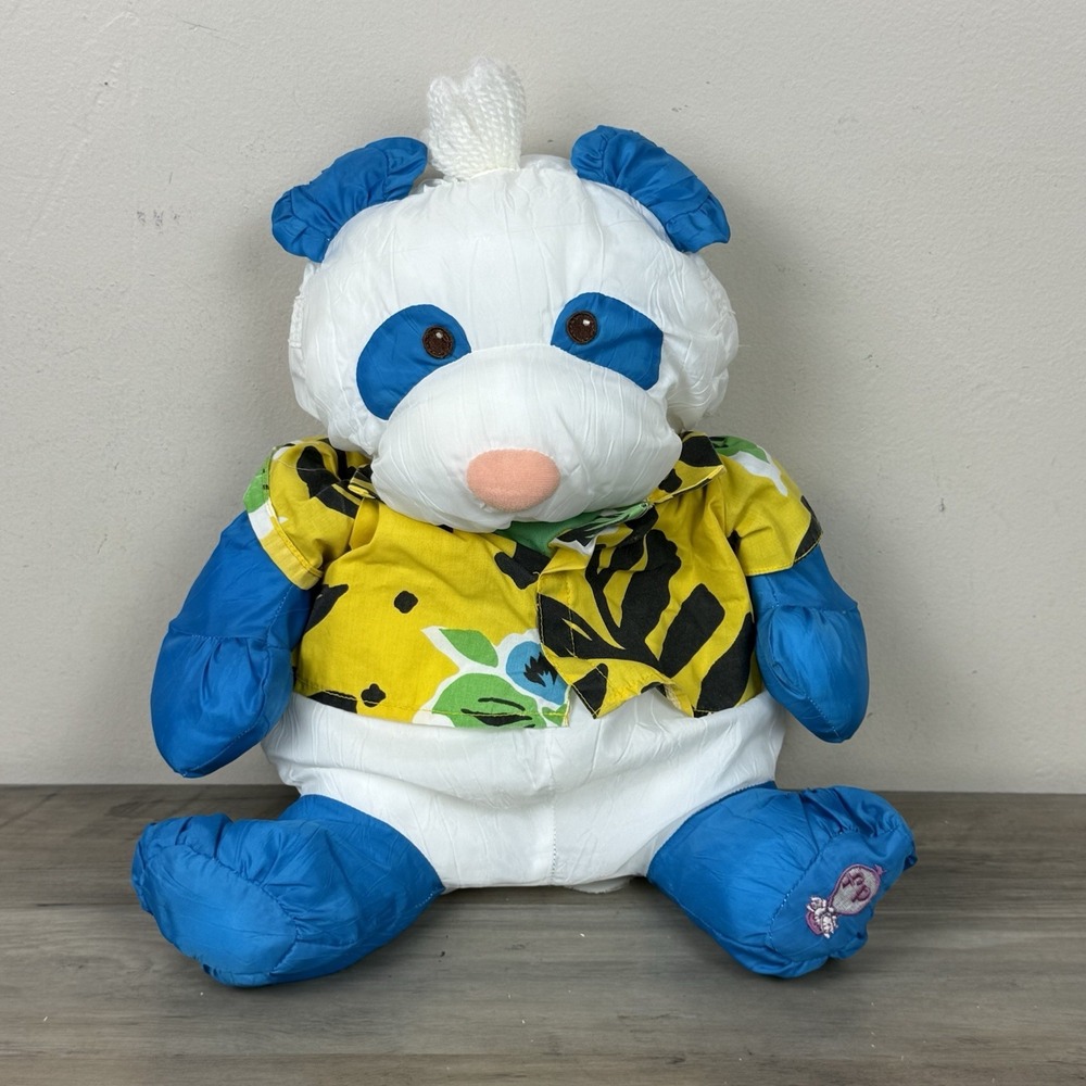 Vintage Fisher Price Wild Puffalump Panda Bear White Blue Shirt 1987 8053